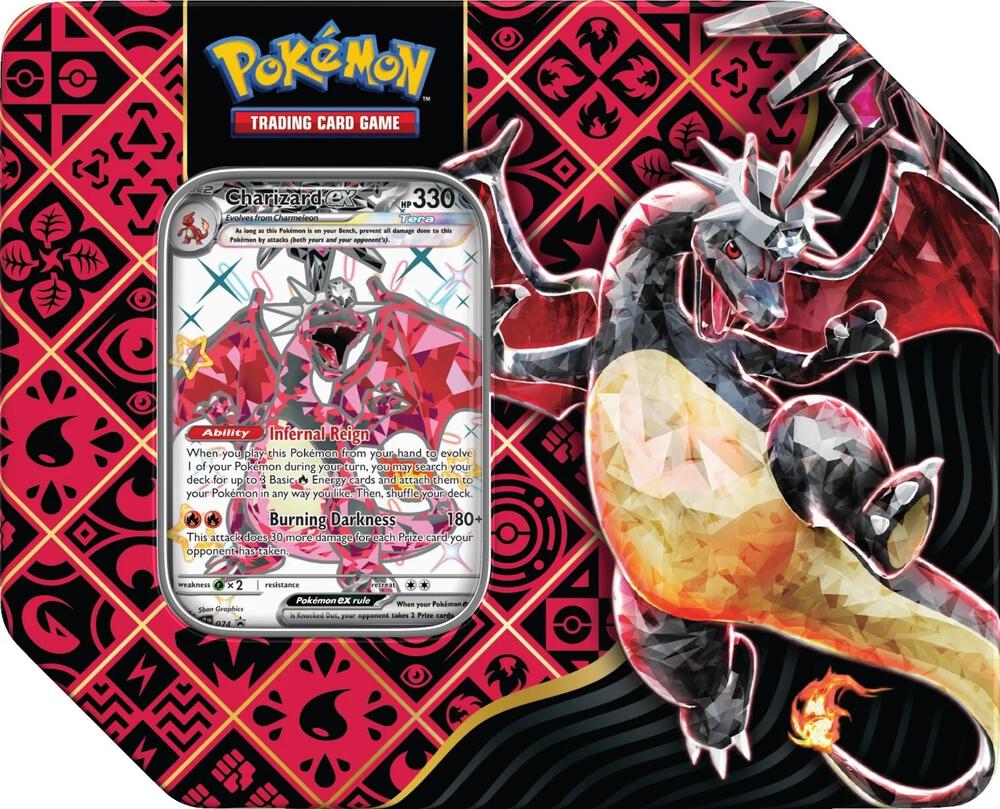 pokemon card game ex power trio charizard ex tin Empty Pokmon TCG 2014 Collectible Tin: EX Power Trio Charizard Rare Storage