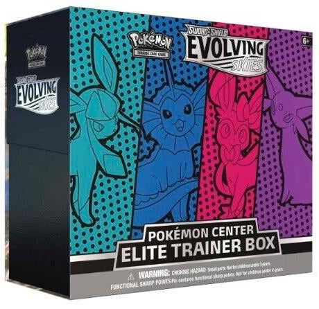Pokemon Evolving Skies Elite Trainer Box Glaceon/Vaporeon/Sylveon/Espeon (Pokemon Center Exclusive)