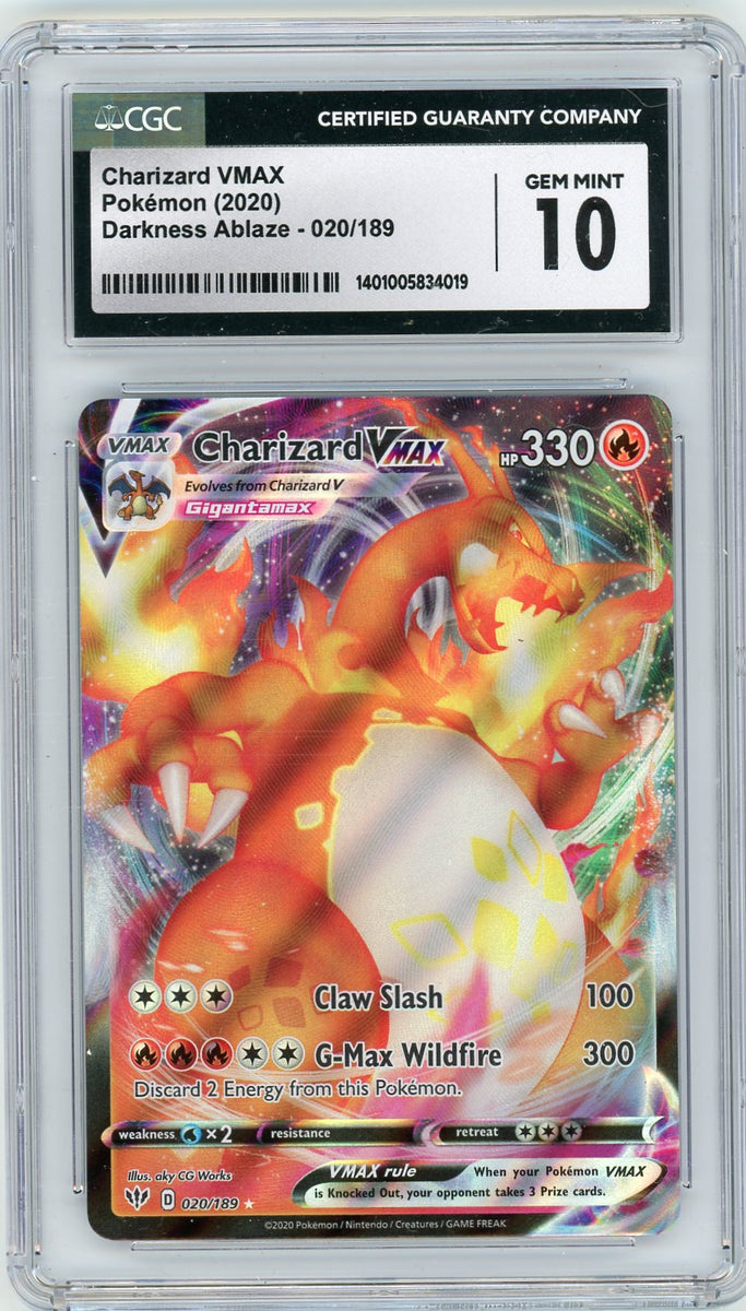 CGC 10 Charizard Vmax Darkness Ablaze 20/189 763 Collectibles CGC 10 Charizard Vmax Darkness Ablaze 20/189 763 Collectibles