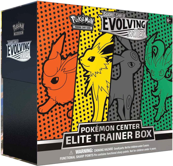 Pokemon Evolving Skies Elite Trainer Box Jolteon/Flareon/Umbreon/Leafeon (Pokemon Center Exclusive) (Dent in bottom corner - see photos)