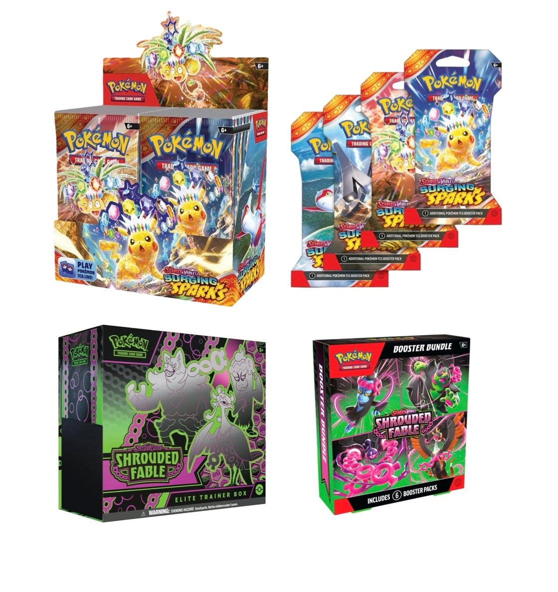 Pokemon Surging Sparks + Shrouded Fable Bundle 763 Collectibles Pokemon Surging Sparks + Shrouded Fable Bundle 763 Collectibles