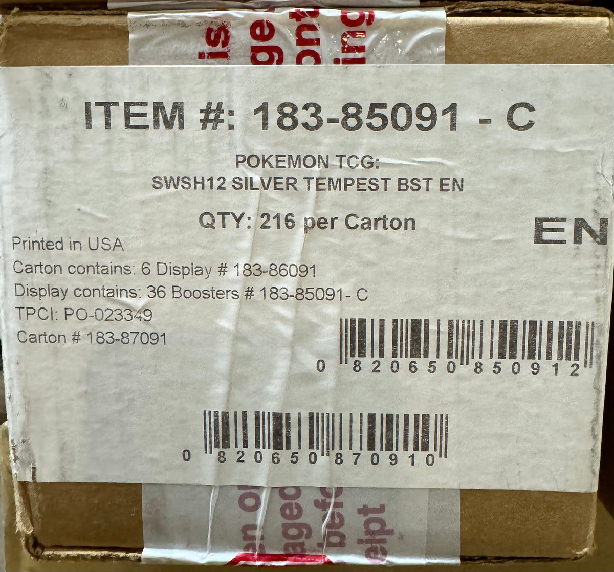 Pokemon Silver Tempest Booster Box Case – 763 Collectibles