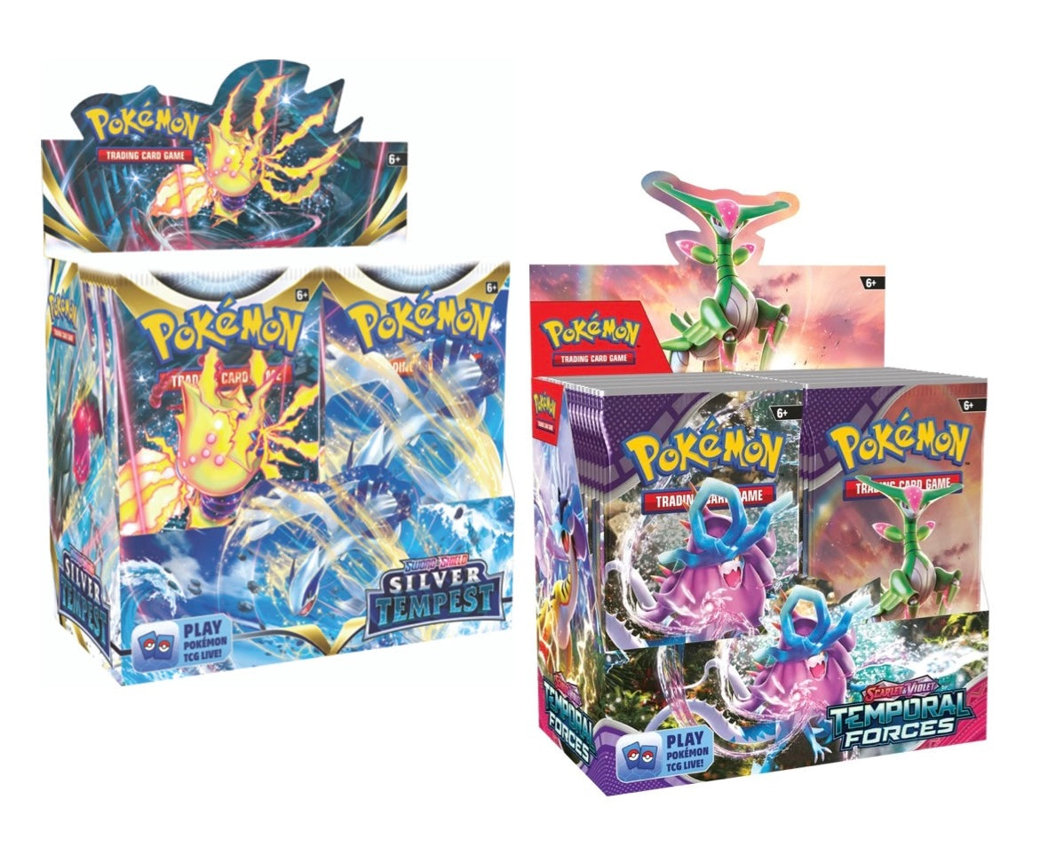 Pokemon Silver Tempest + Temporal Forces Booster Box Combo 763 Collectibles Pokemon Silver Tempest + Temporal Forces Booster Box Combo 763 Collectibles