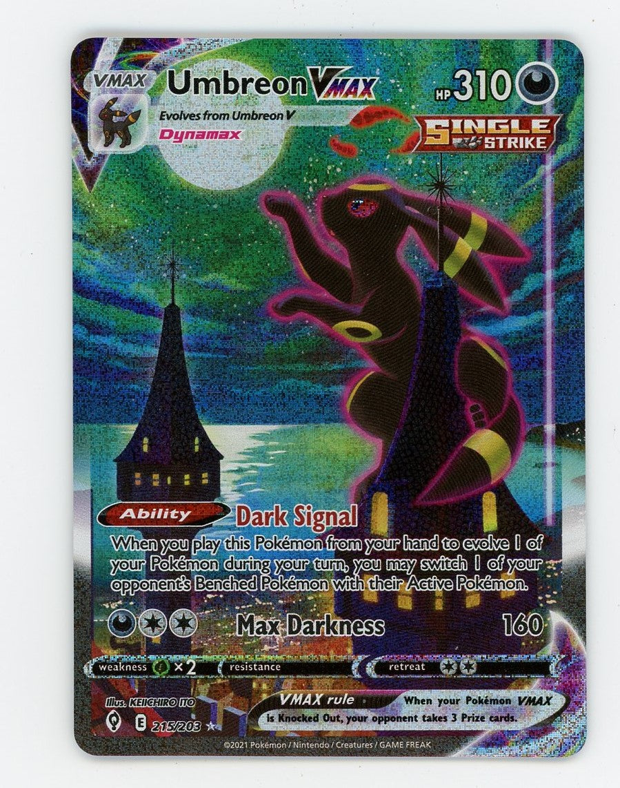 Pokemon Umbreon Vmax Full Art 215/203 (Raw) 763 Collectibles Pokemon Umbreon Vmax Full Art 215/203 (Raw) 763 Collectibles