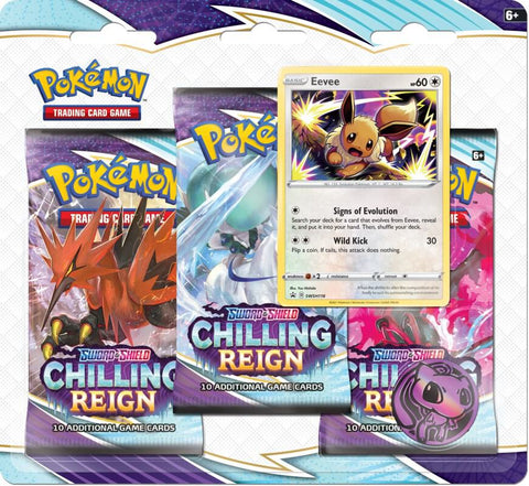 Pokemon Chilling Reign 3 Pack Blister Set of 2 (Eevee + Snorlax)