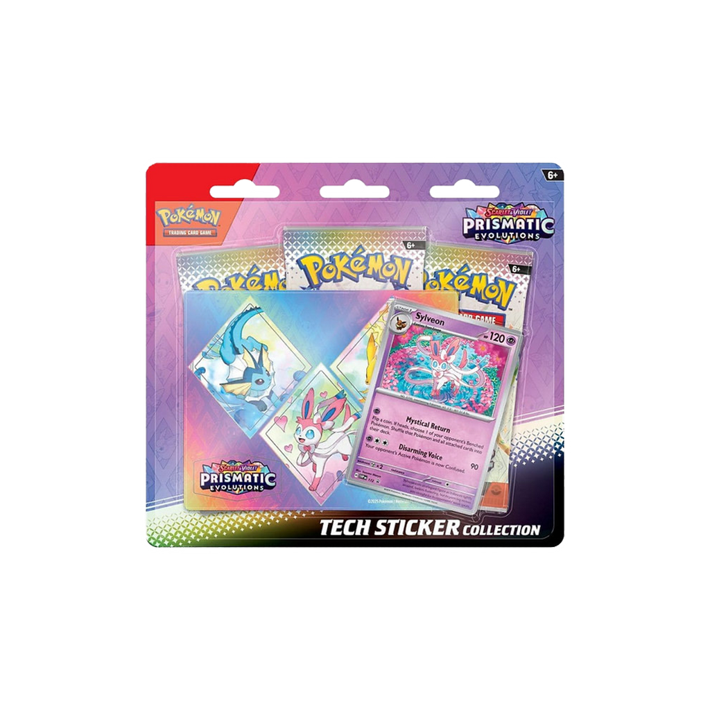 pokemon trading card game prismatic evolutions tech sticker collection Pokemon Prismatic Evolutions 3 Pack Tech Sticker Collection (Each Prom – 763 Collectibles
