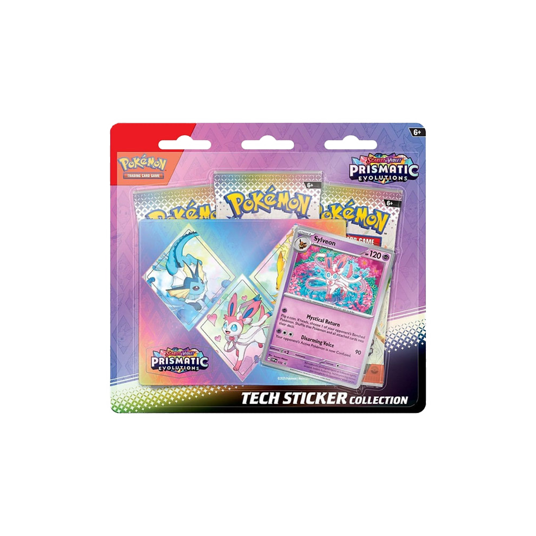 Pokemon Prismatic Evolutions 3 Pack Tech Sticker Collection (Each