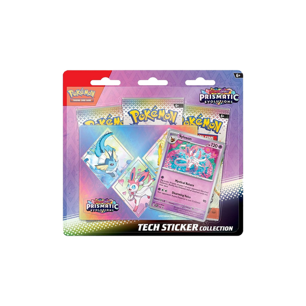 Pokemon Prismatic Evolutions 3 Pack Tech Sticker Collection (Each Promo Art) ** Pre Order 01/17/25 Release Date **