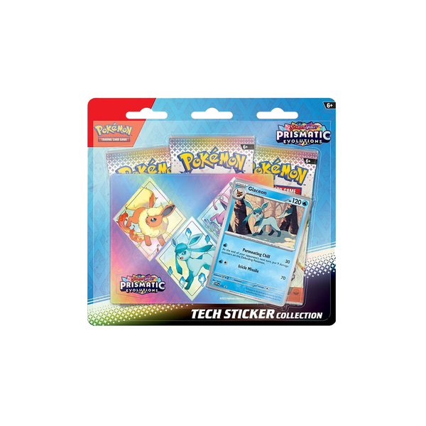 Pokemon Prismatic Evolutions 3 Pack Tech Sticker Collection (Each Promo Art) ** Pre Order 01/17/25 Release Date **