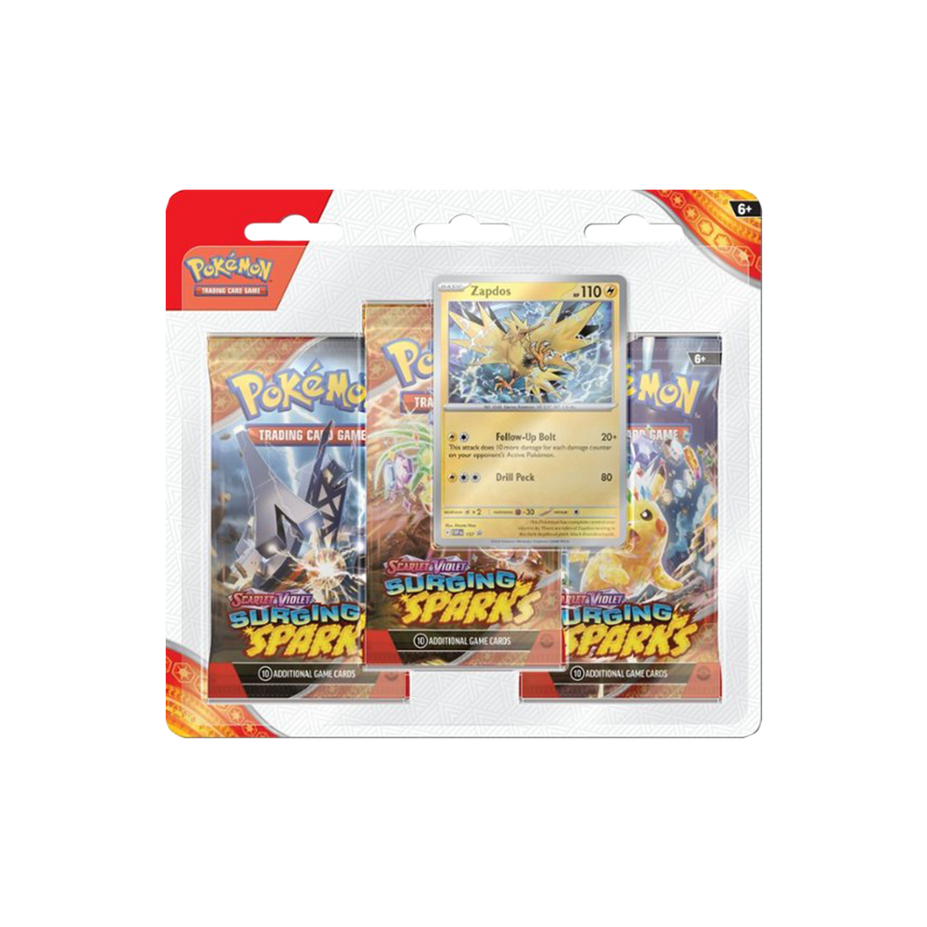pokemon 3 card promo pack Pokemon Surging Sparks 3 Pack Blister Set of 2 (each promo art) – 763 Collectibles