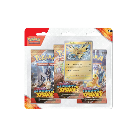 Pokemon Surging Sparks 3 Pack Blister Set of 2 (each promo art) ** Pre Order 11/8 Release Date **