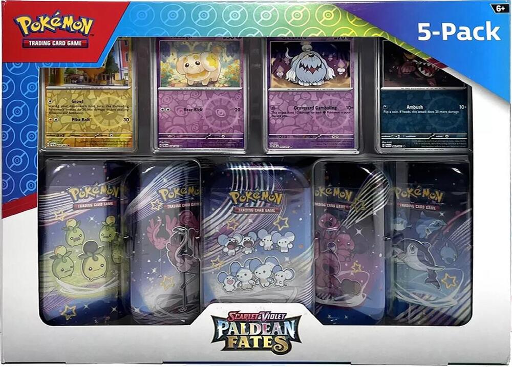 Pokemon Paldean Fates Costco Mini Tin 5-Pack