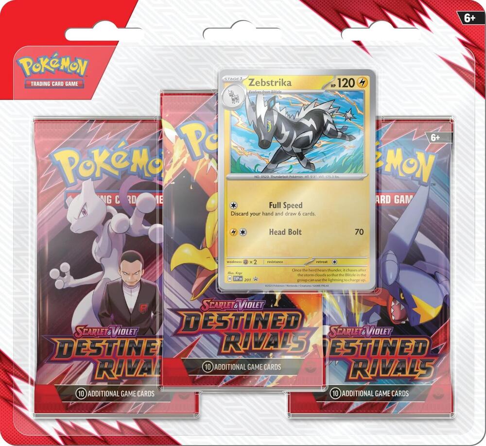 Pokemon Destined Rivals 3 Pack Blister (Zebstrika)