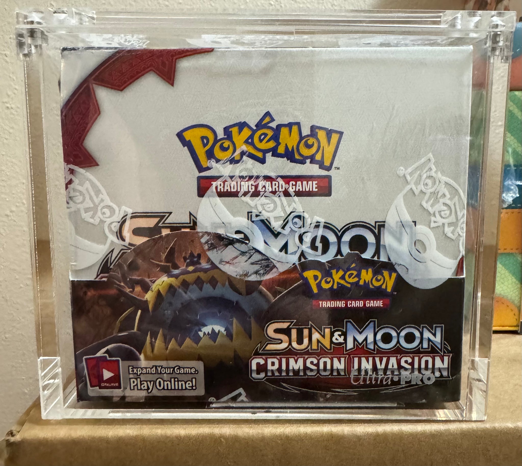 Pokemon S&M Crimson Invasion Booster Box w/ Magnetic Acrylic Case