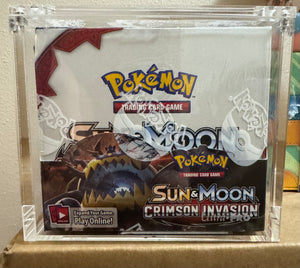 Pokemon S&M Crimson Invasion Booster Box w/ Magnetic Acrylic Case