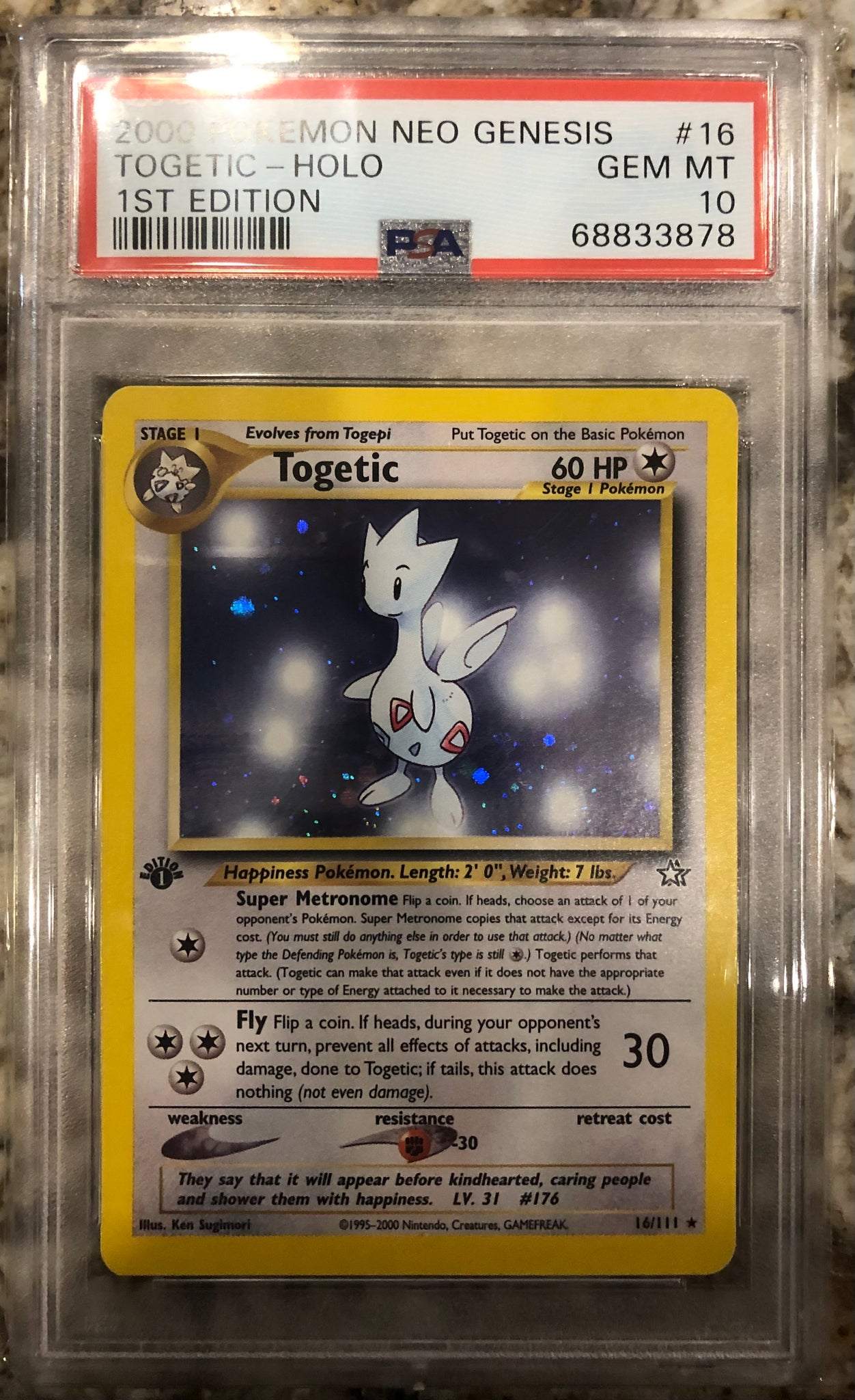 PSA 10 1st Edition Togetic Neo Genesis #16 **Newer Cert Pop Count 128**