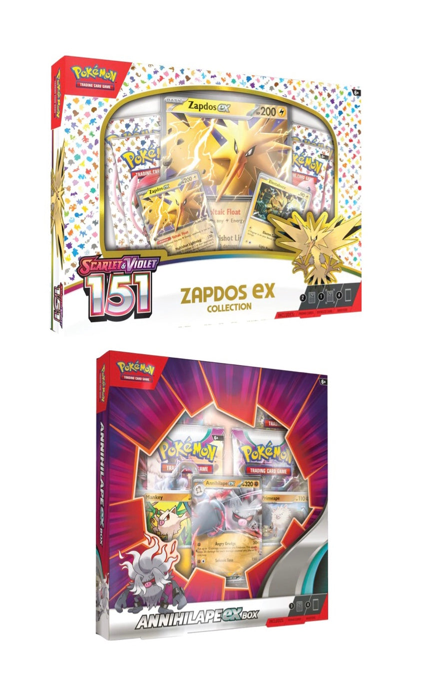 Pokemon 151 Zapdos EX + Annihilape EX Box Bundle *Pre Order*