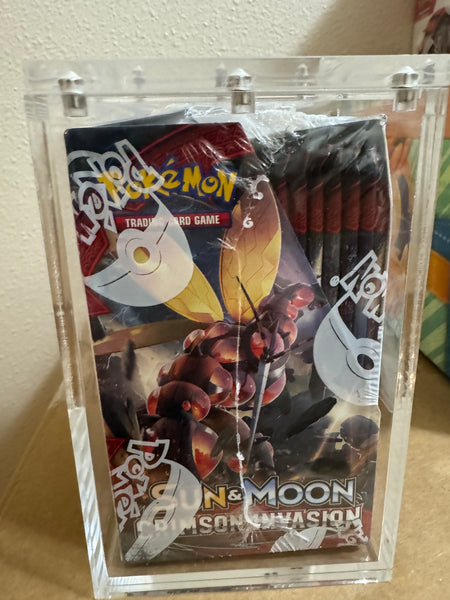 Pokemon S&M Crimson Invasion Booster Box w/ Magnetic Acrylic Case