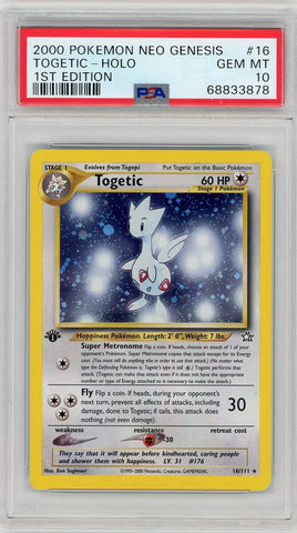 PSA 10 1st Edition Togetic Neo Genesis #16 **Newer Cert Pop Count 128**