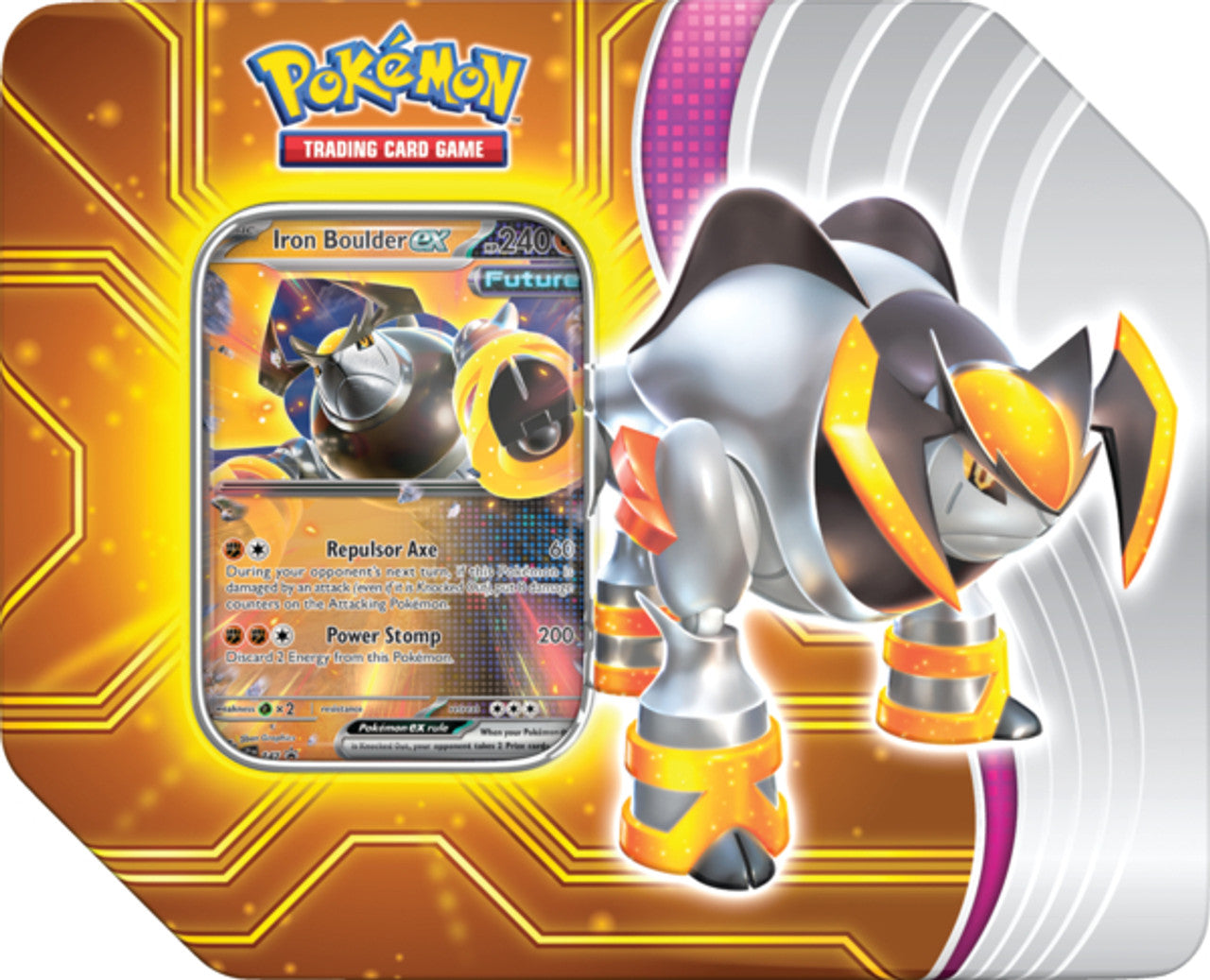 Pokemon Paradox Destinies Tin (Iron Boulder Art) **Pre Order 9/6 Release Date**