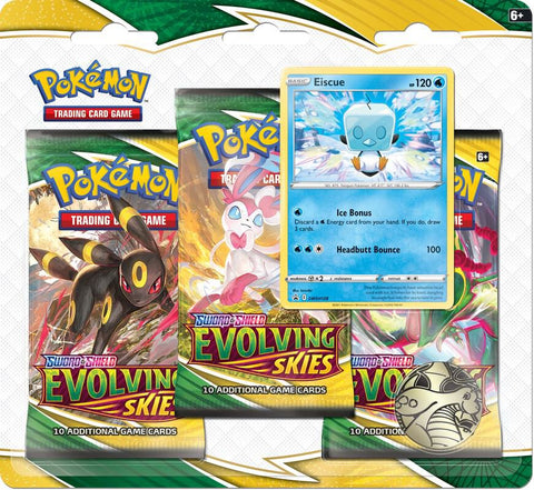 Pokemon Evolving Skies 3 Pack Blister Eiscue