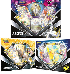 Pokemon Arceus V Box/Pikachu V Box/Boltund V Box Bundle