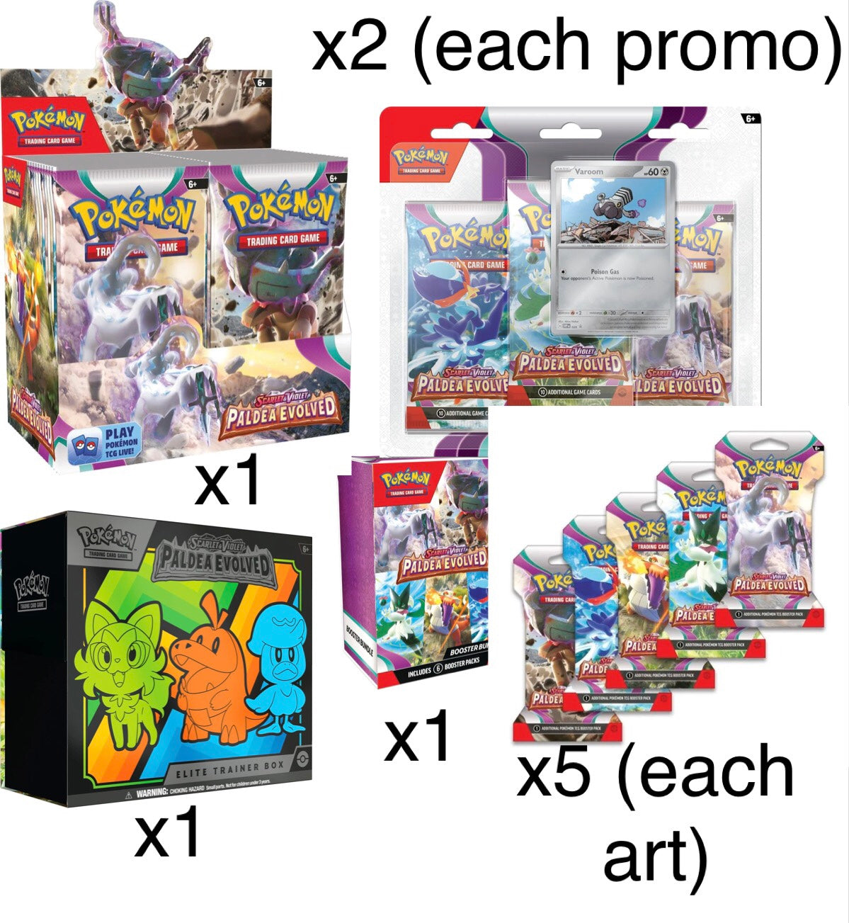 Pokemon Paldea Evolved Release Date Product Bundle – 763 Collectibles