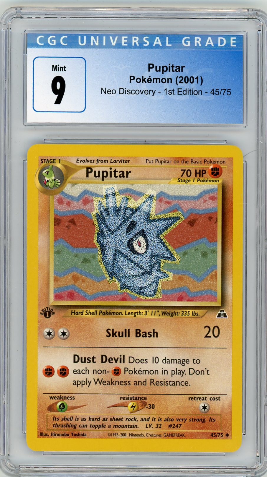 CGC 9 Pupitar 1st Edition Neo Discovery 45/75