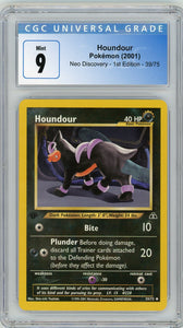 CGC 9 Houndour 1st Edition Neo Discovery 39/75